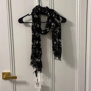 Onam Black Floral Scarf